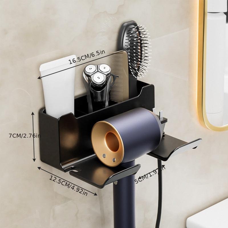 Wall Mounted Hair Dryer Rack for Bathroom and Home Decor