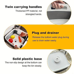 Collapsible Dishpan With Draining Plug Portable Washing Basin