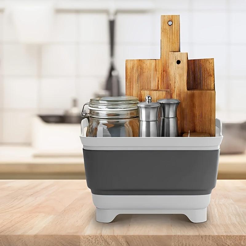 Collapsible Dishpan With Draining Plug Portable Washing Basin