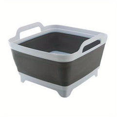 Collapsible Dishpan With Draining Plug Portable Washing Basin