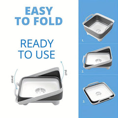 Collapsible Dishpan With Draining Plug Portable Washing Basin