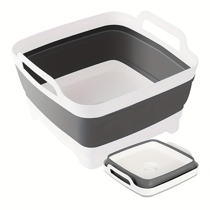 Collapsible Dishpan With Draining Plug Portable Washing Basin