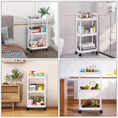 Slim Storage Cart with Wheels, Organizer for Cabinets, Bathroom, Bedroom