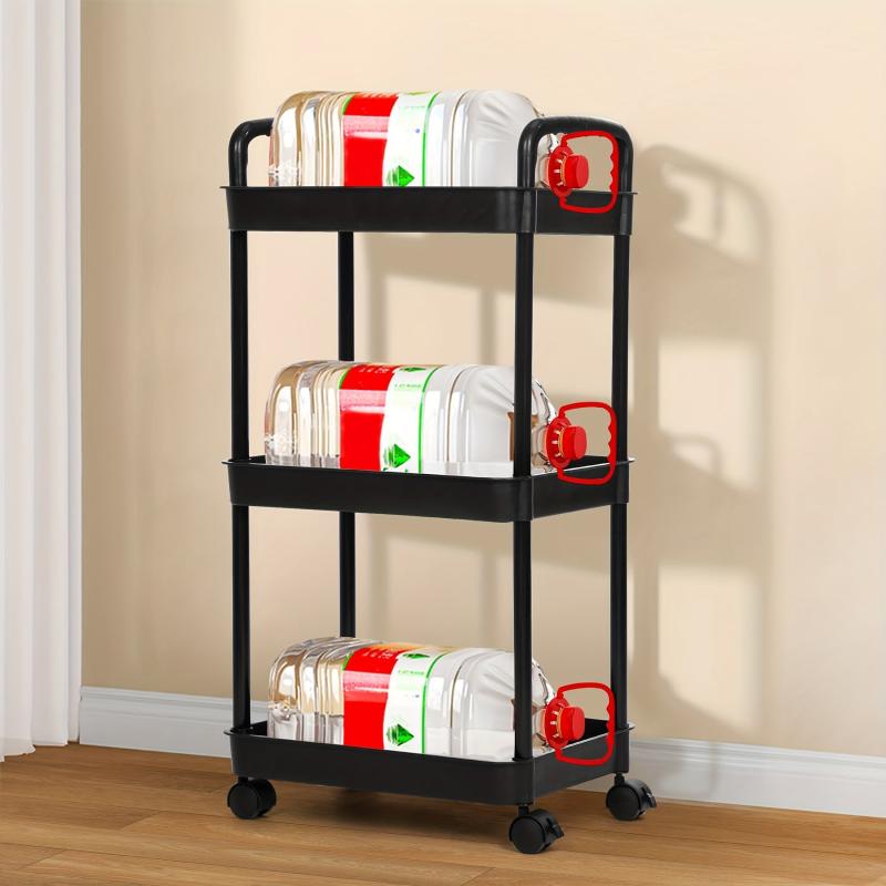 Slim Storage Cart with Wheels, Organizer for Cabinets, Bathroom, Bedroom