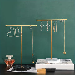 Metal T Bar Jewelry Display Stand Tabletop Organizer