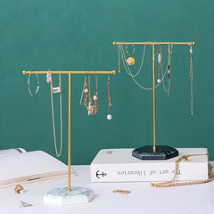 Metal T Bar Jewelry Display Stand Tabletop Organizer