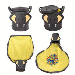 Foldable Toy Storage Basket With Play Mat Children Toy Organizer
