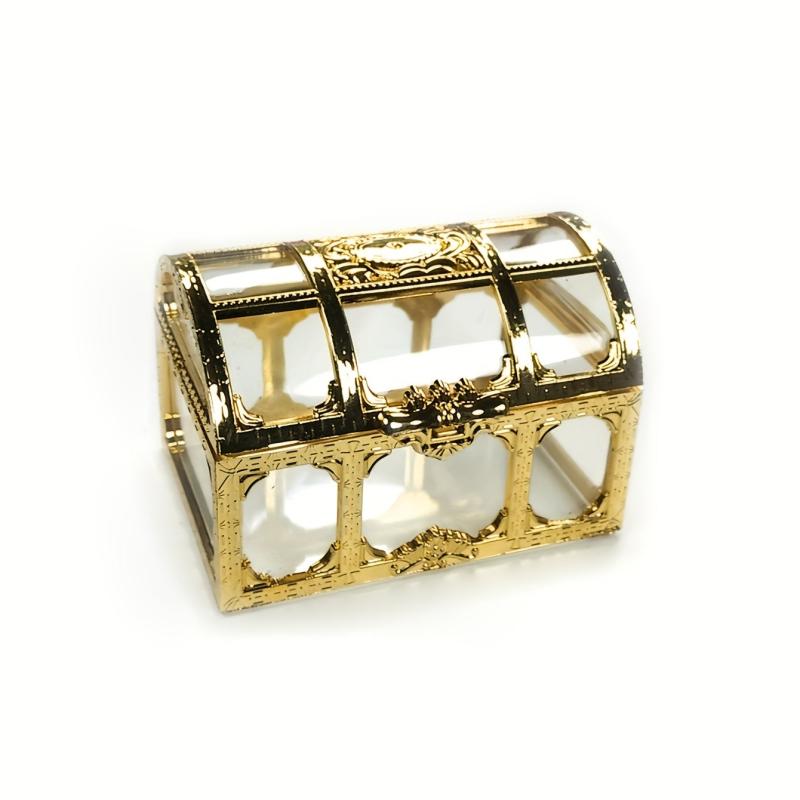 Vintage Gold Treasure Chest Jewelry Box for Weddings and Candy