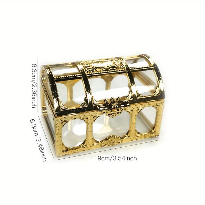 Vintage Gold Treasure Chest Jewelry Box for Weddings and Candy