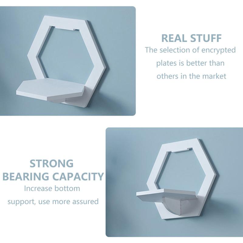 Hexagon Wall Shelf Bedside Wall Display Stand Flower Pot Holder