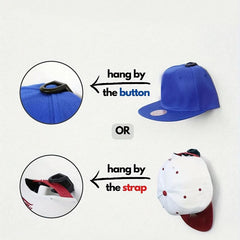 Minimalist Hat Hooks for Wall - Strong Adhesive - Baseball Cap Display