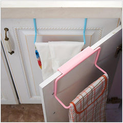 Plastic Hanging Holder Towel Rag Rack Punch Cabinet Door Back Kitchen Storage