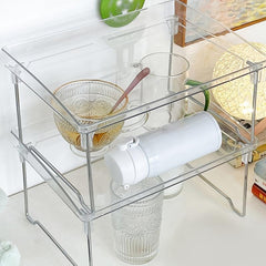 Desktop Clear Folding Shelf Storage Rack Utility Shelf