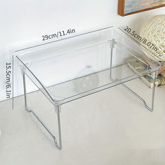 Desktop Clear Folding Shelf Storage Rack Utility Shelf
