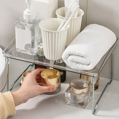 Desktop Clear Folding Shelf Storage Rack Utility Shelf