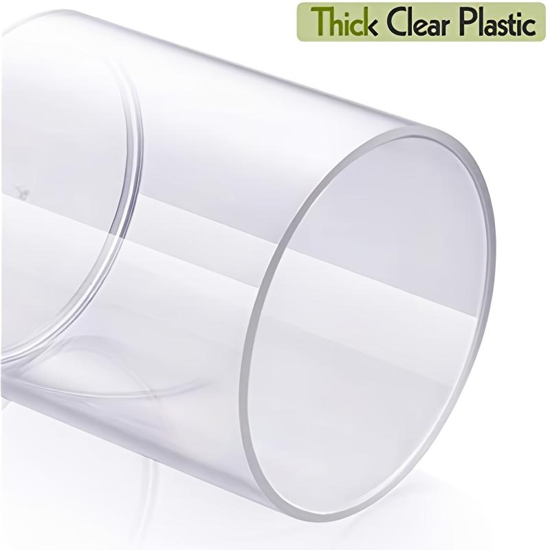 10 oz Clear Plastic Apothecary Jar Set for Bathroom Storage with Q Tip Holder
