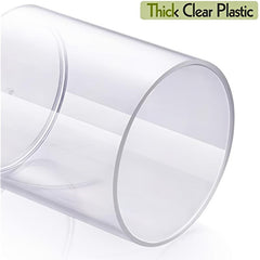 10 oz Clear Plastic Apothecary Jar Set for Bathroom Storage with Q Tip Holder