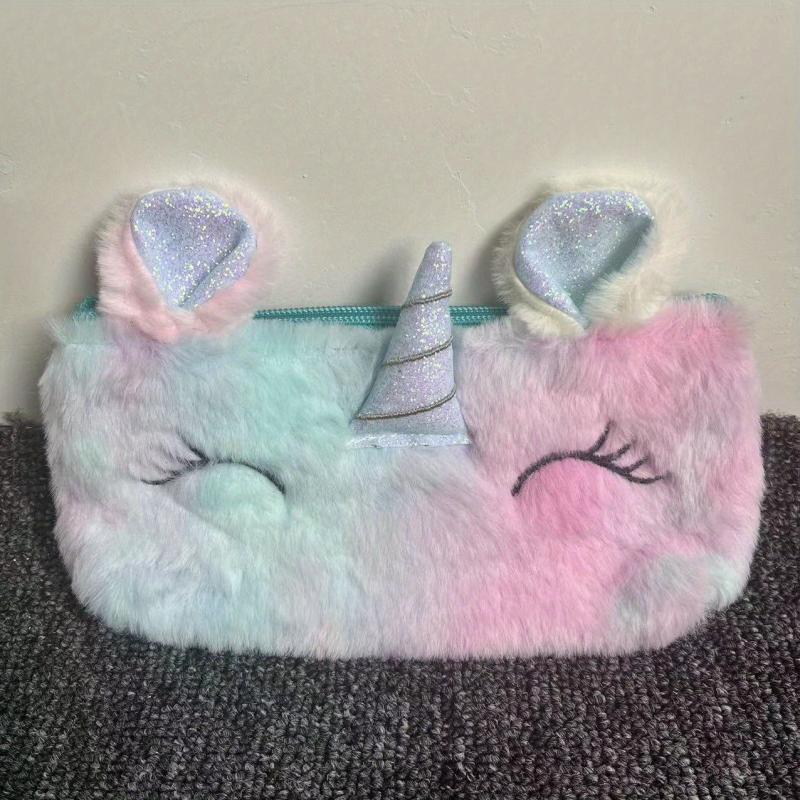 Unicorn Pencil Case Plush Stuffed Animal Pen Bag Accessories Storage Bag