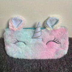 Unicorn Pencil Case Plush Stuffed Animal Pen Bag Accessories Storage Bag
