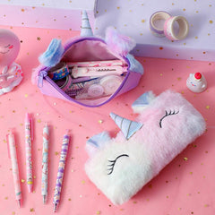 Unicorn Pencil Case Plush Stuffed Animal Pen Bag Accessories Storage Bag