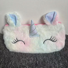 Unicorn Pencil Case Plush Stuffed Animal Pen Bag Accessories Storage Bag