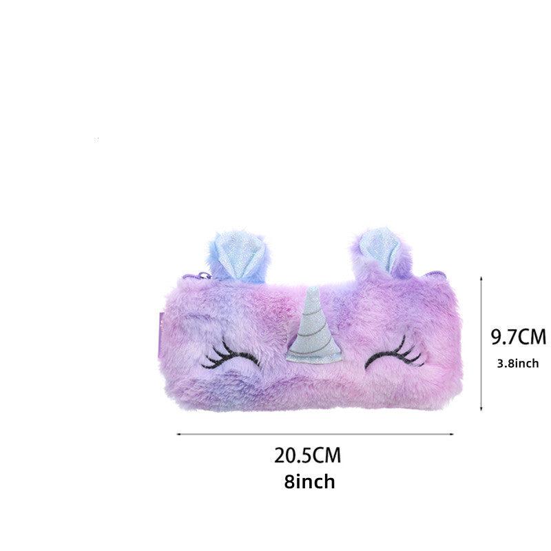 Unicorn Pencil Case Plush Stuffed Animal Pen Bag Accessories Storage Bag
