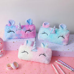Unicorn Pencil Case Plush Stuffed Animal Pen Bag Accessories Storage Bag