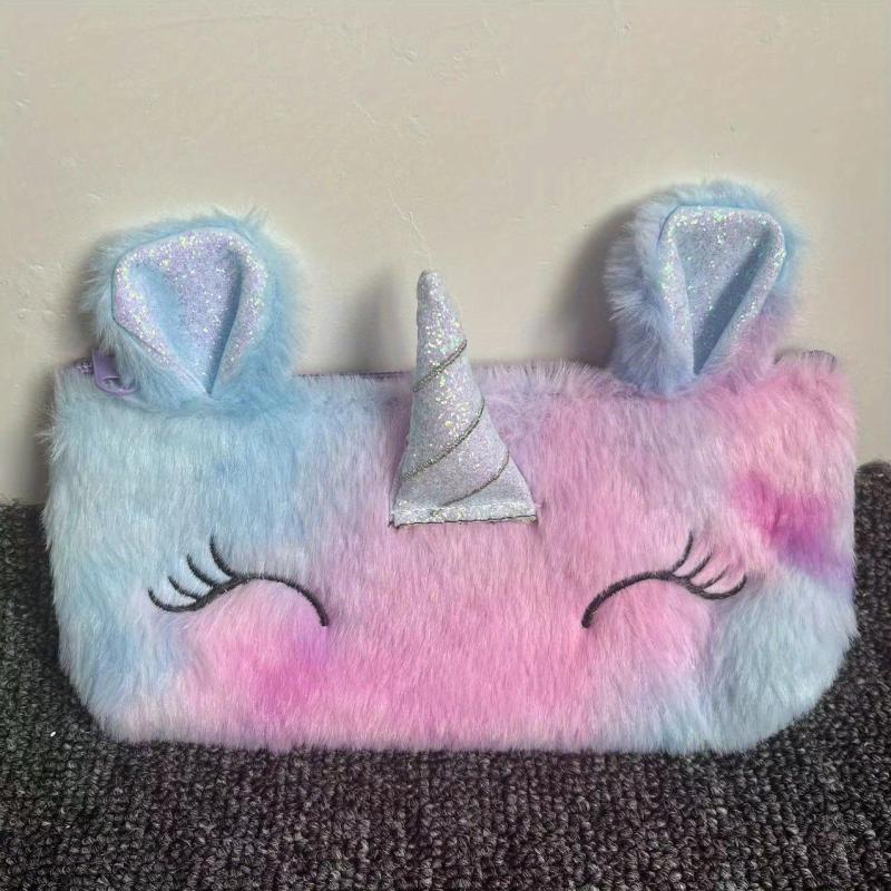 Unicorn Pencil Case Plush Stuffed Animal Pen Bag Accessories Storage Bag