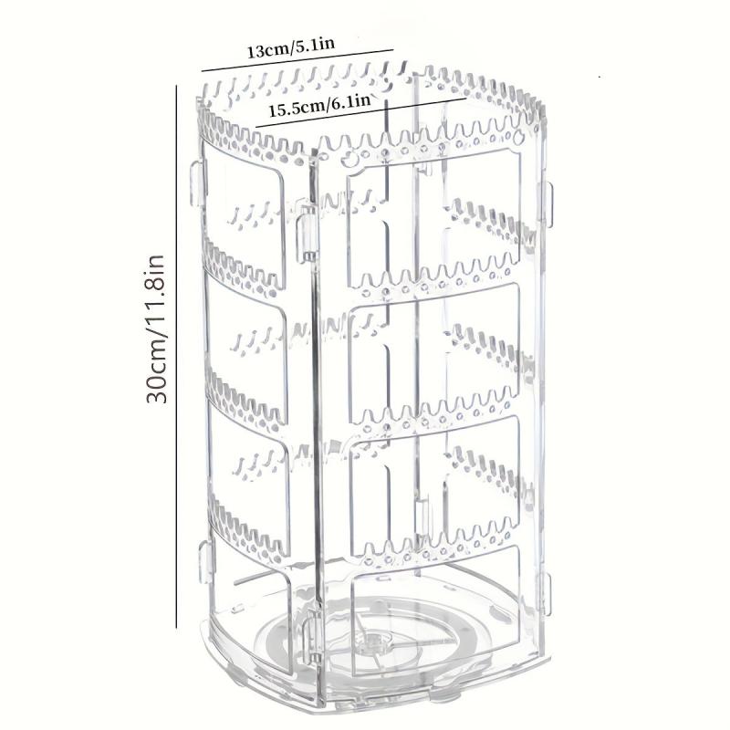 360 Rotating Earrings Holder Jewelry Organizer 4 Tiers Jewelry Rack