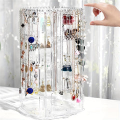 360 Rotating Earrings Holder Jewelry Organizer 4 Tiers Jewelry Rack