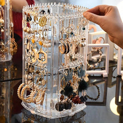 360 Rotating Earrings Holder Jewelry Organizer 4 Tiers Jewelry Rack
