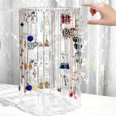 360 Rotating Earrings Holder Jewelry Organizer 4 Tiers Jewelry Rack
