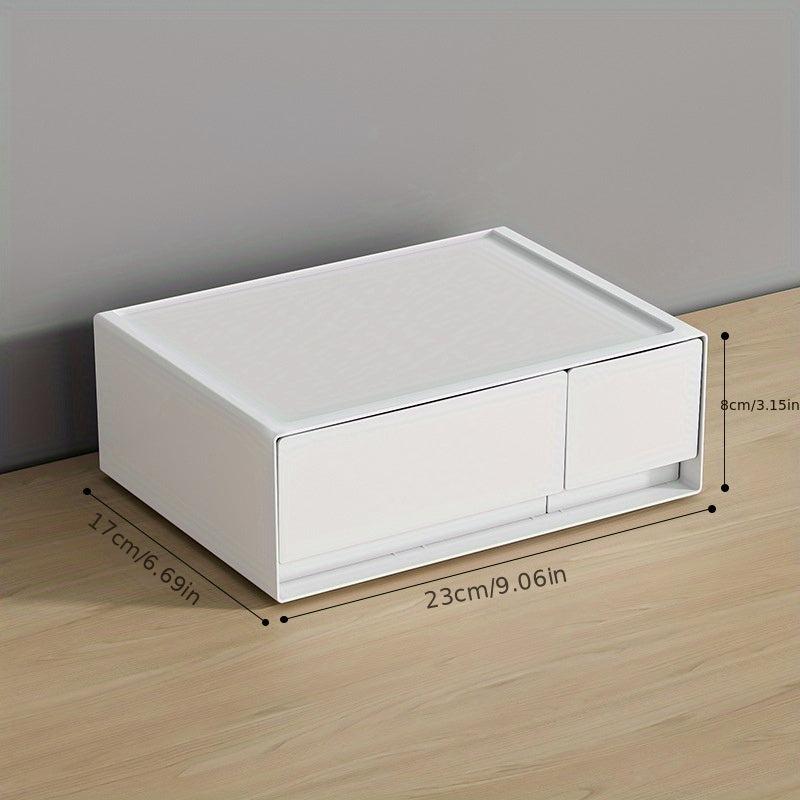 Plastic Storage Box With Drawer Desktop Organizer