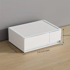 Plastic Storage Box With Drawer Desktop Organizer
