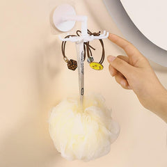 Plastic Rotating Self Adhesive Wall Hanger 7 Claws Storage Rack
