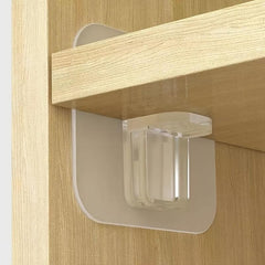 4pcs Punch Shelf Support Pegs Strong Adhesive Shelves Clips Cabinet Book Shelves