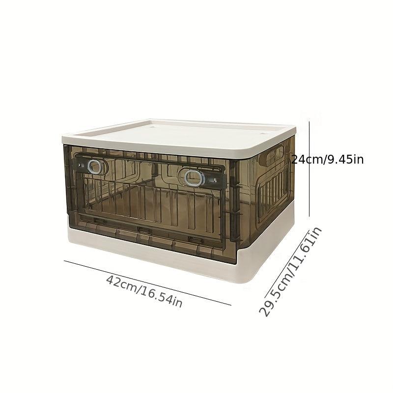 Plastic Foldable Storage Box With Door Stackable Storage Bin