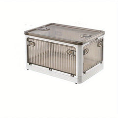 Transparent Folding Storage Box for Clothing Books Four Sided Open