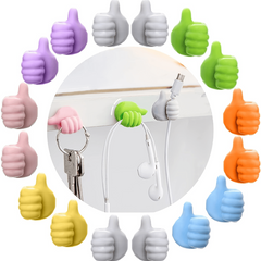 2pcs Adhesive Thumb Cable Clip Key Hook Wall Hangers
