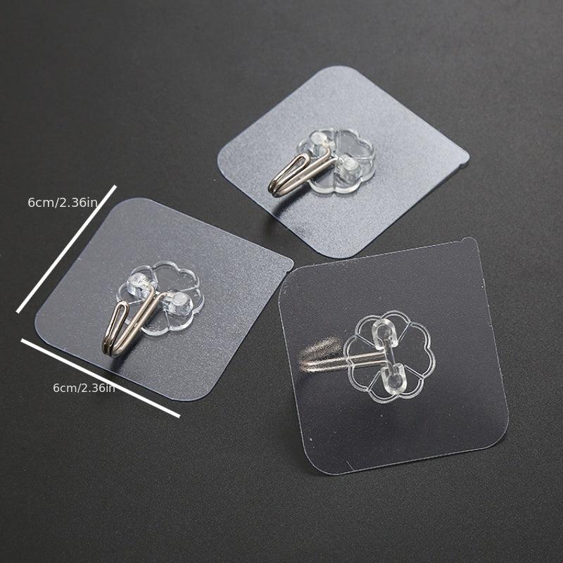 10/20pcs Transparent Self Adhesive Wall Hooks for Non Punch Hanging
