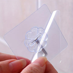 10/20pcs Transparent Self Adhesive Wall Hooks for Non Punch Hanging