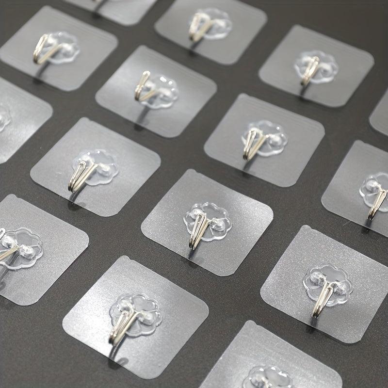 10/20pcs Transparent Self Adhesive Wall Hooks for Non Punch Hanging