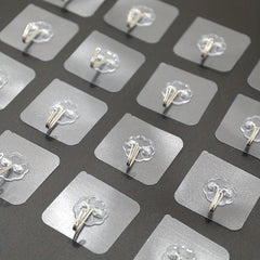 10/20pcs Transparent Self Adhesive Wall Hooks for Non Punch Hanging