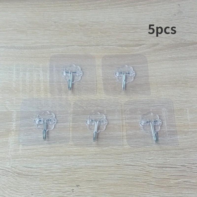 10/20pcs Transparent Self Adhesive Wall Hooks for Non Punch Hanging