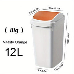 Stylish Plastic Trash Can with Lid for Bathroom Living Room Bedroom