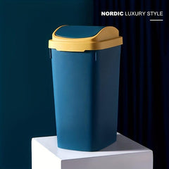 Stylish Plastic Trash Can with Lid for Bathroom Living Room Bedroom