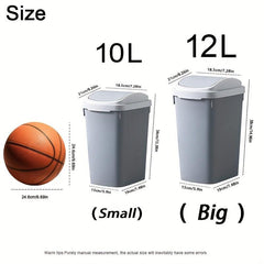 Stylish Plastic Trash Can with Lid for Bathroom Living Room Bedroom