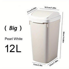 Stylish Plastic Trash Can with Lid for Bathroom Living Room Bedroom