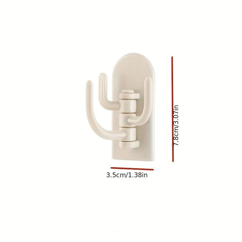 5pcs Adhesive 3-hook Wall Hanging Cactus Rota