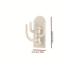 5pcs Adhesive 3-hook Wall Hanging Cactus Rota